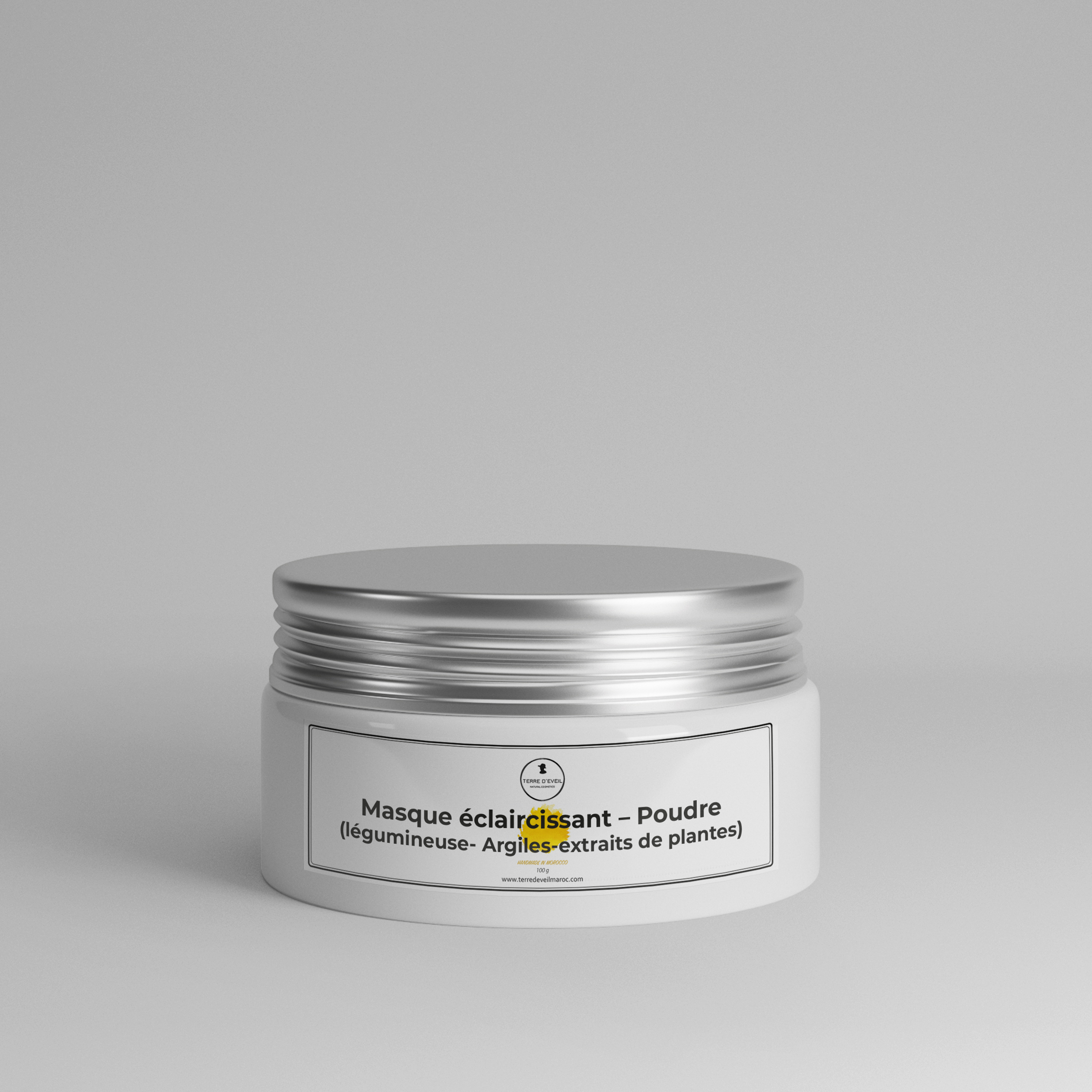 Masque éclaircissant – Poudre- (légumineuse- Argiles-extraits de plantes)